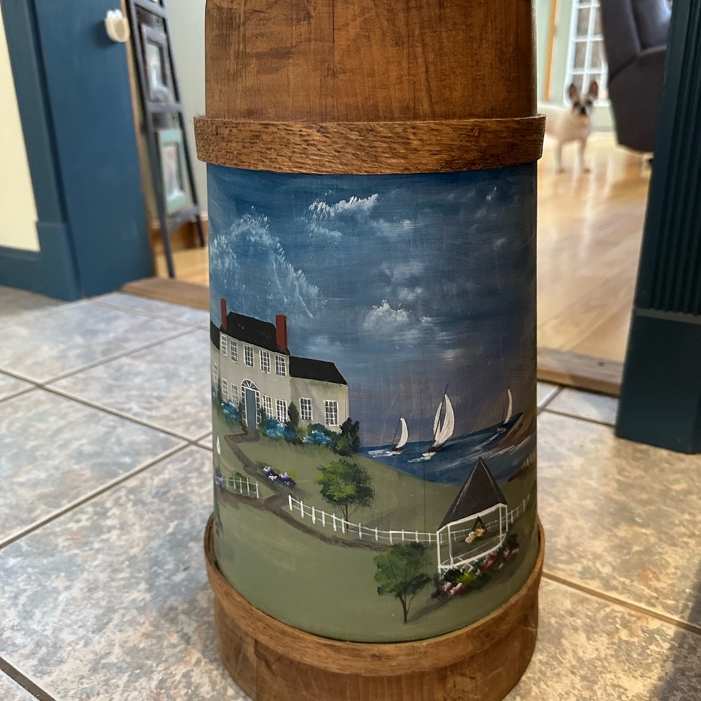 Hand Painted Nautical Butter Churn.
